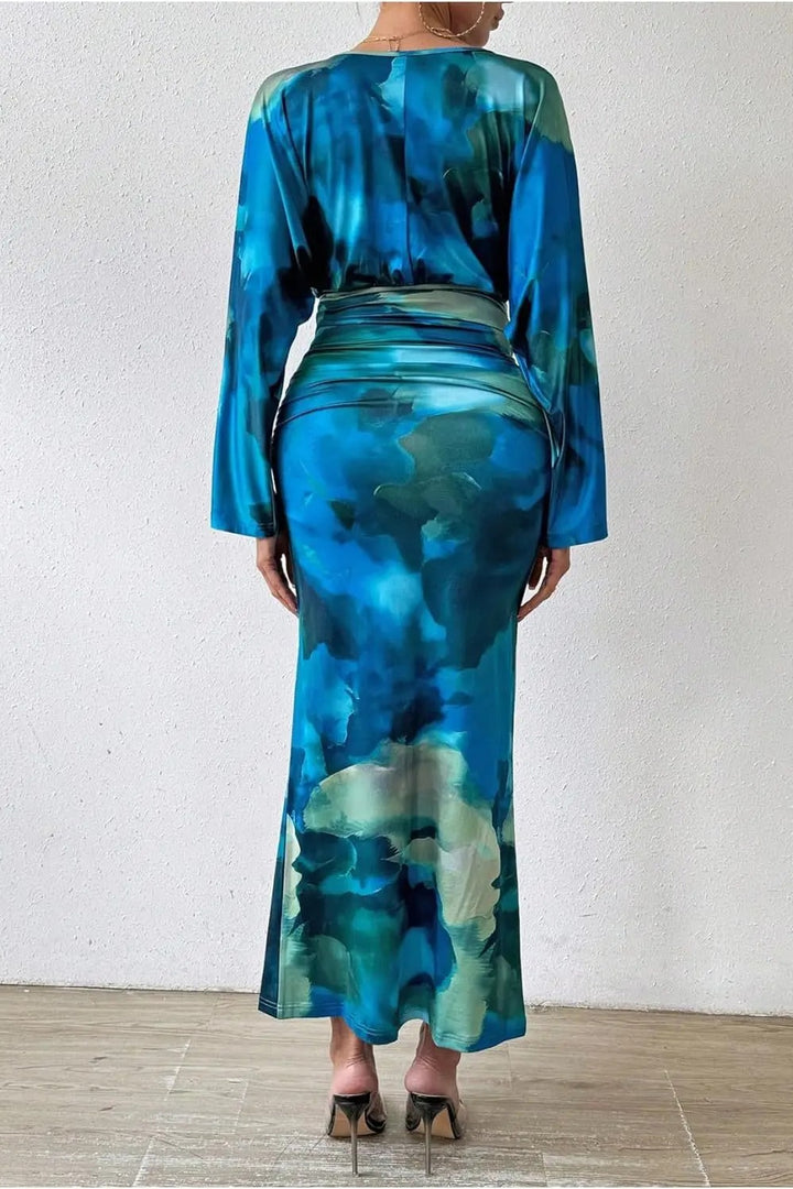 Robe À Manches Chauve-souris Et Effet De Teinture Pour Femme