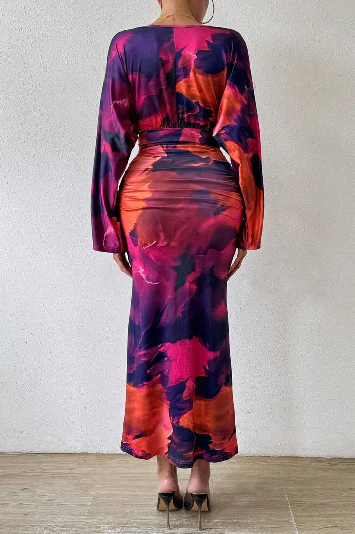 Robe À Manches Chauve-souris Et Effet De Teinture Pour Femme